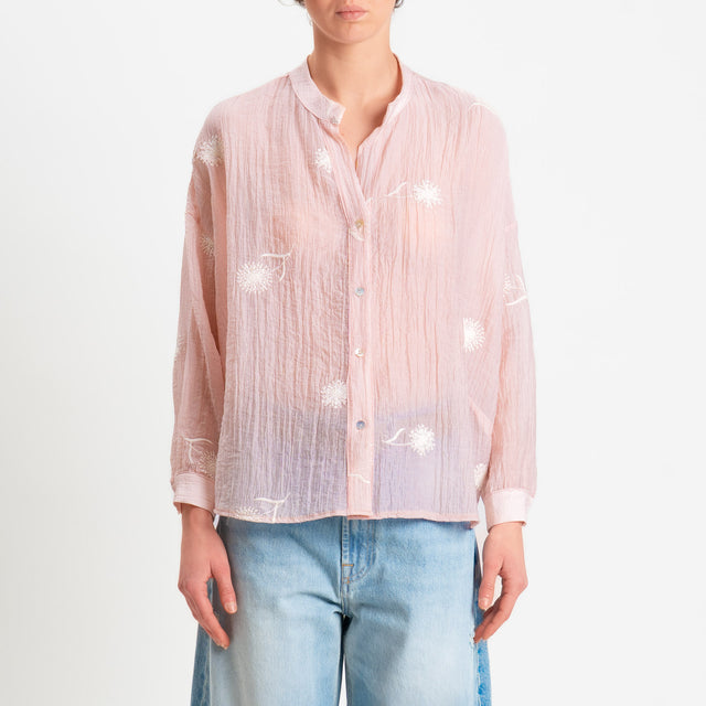 Zeroassoluto-Camicia CHARLY mussola goffrata lyocell - pink