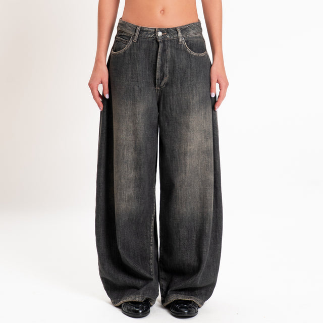 Zeroassoluto-Jeans CIRCLE tela slegata barrel fit - denim nero