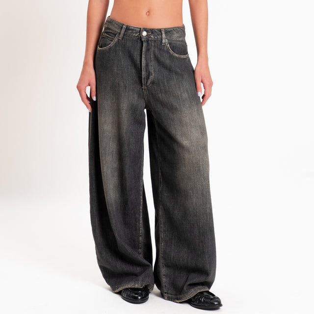 Zeroassoluto-Jeans CIRCLE tela slegata barrel fit - denim nero