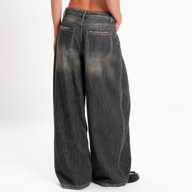 Zeroassoluto-Jeans CIRCLE tela slegata barrel fit - denim nero