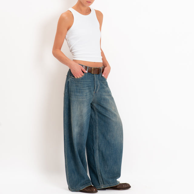 Zeroassoluto-Jeans CIRCLE tela slegata wide leg - denim