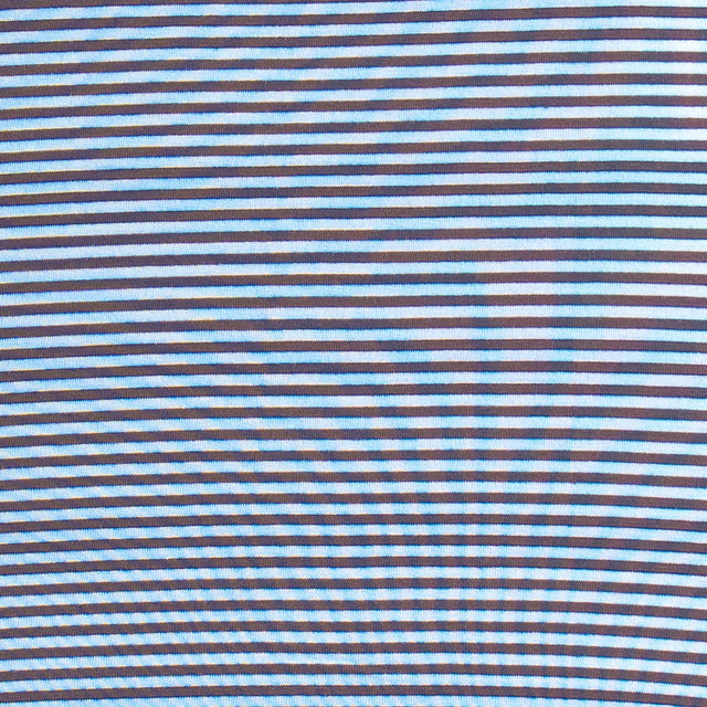 Zeroassoluto-T-shirt CLAUDE righe in jersey di vicosa elasticizzato - moro/celeste