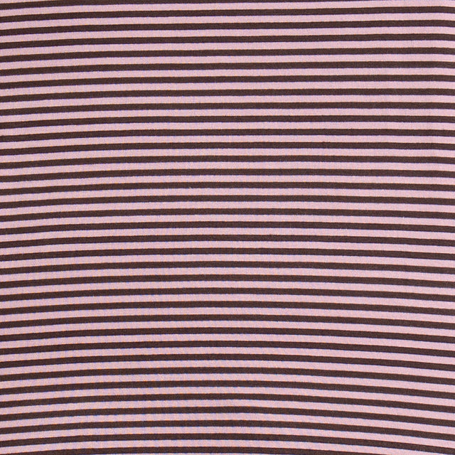Zeroassoluto-T-shirt CLAUDE righe in jersey di vicosa elasticizzato  - moro/rosa
