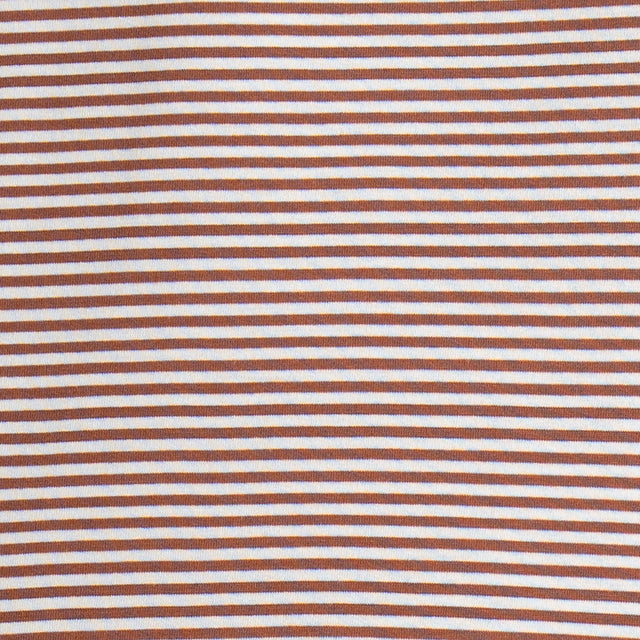 Zeroassoluto-T-shirt CLAUDE righe in jersey di vicosa elasticizzato - tabacco/latte