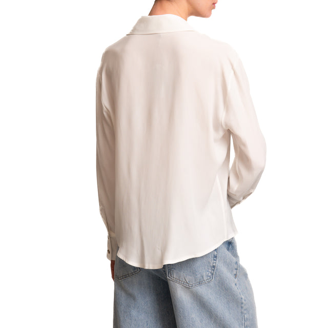 Camisa Zeroassoluto-CLEO SILK MIXED - blanca