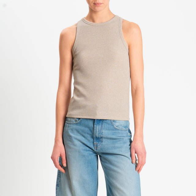 Zeroassoluto-Top costine in lurex - gold