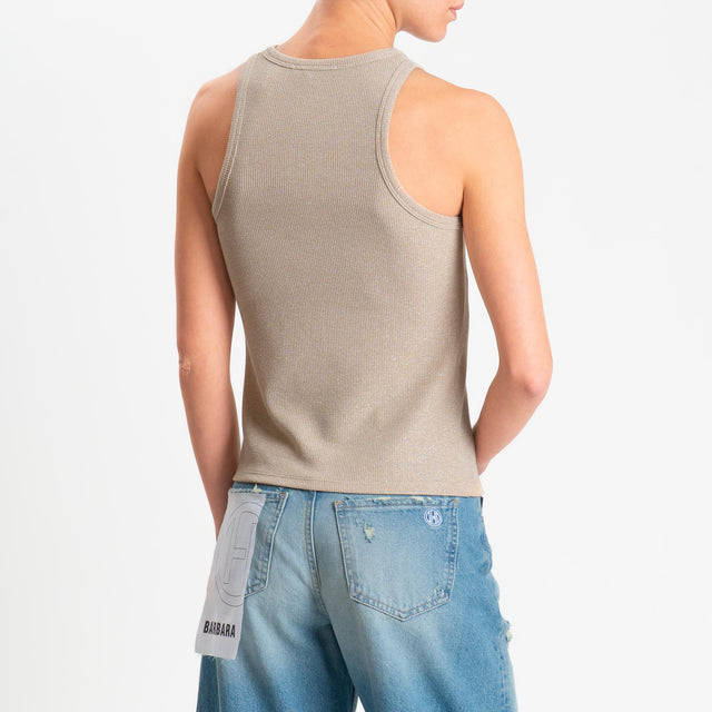 Zeroassoluto-Top costine in lurex - gold