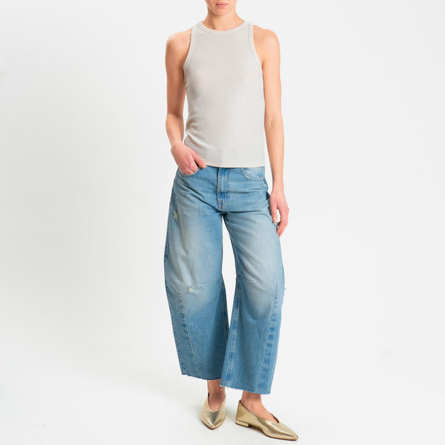 Zeroassoluto-Top costine in lurex - platino