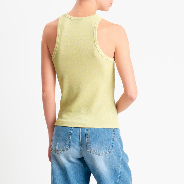 Zeroassoluto-Top costine in lurex - lime