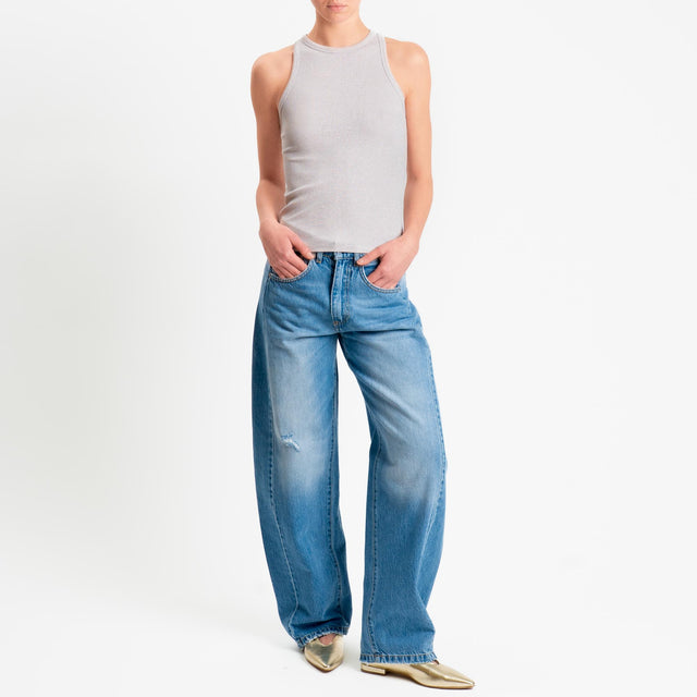 Zeroassoluto-Top costine in lurex - light pink