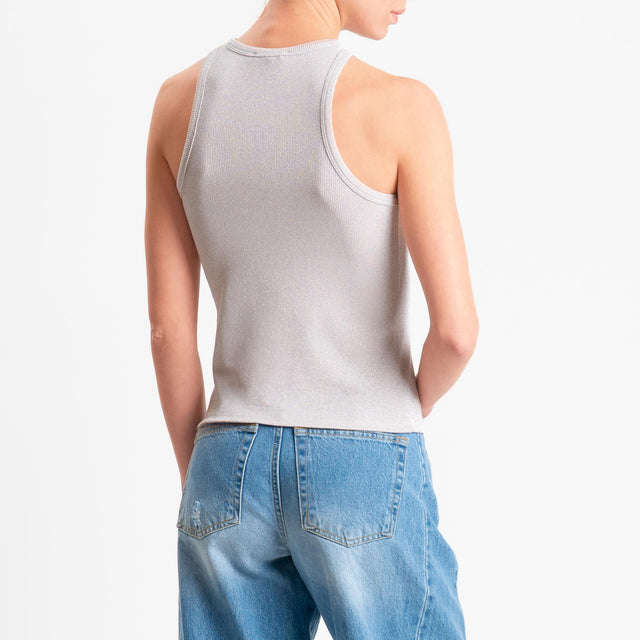 Zeroassoluto-Top costine in lurex - light pink