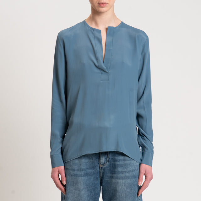 Zeroassoluto-Blusa CORIN misto seta - avio