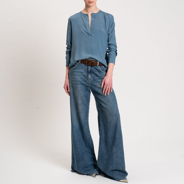 Zeroassoluto-Blusa CORIN misto seta - avio