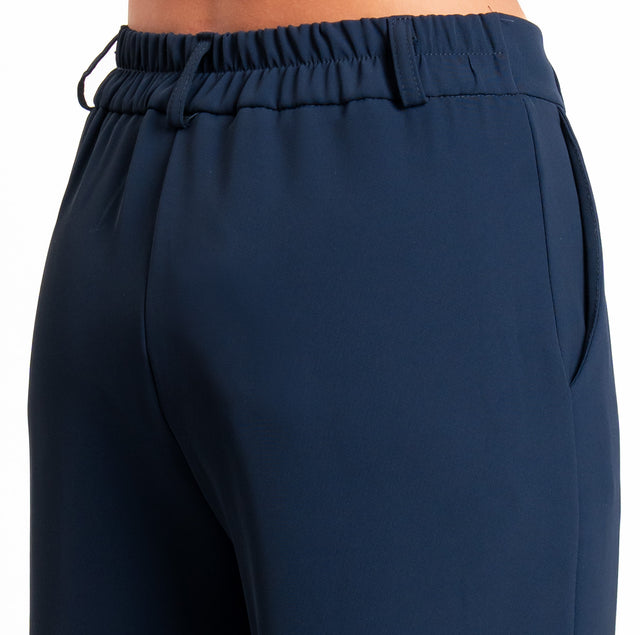 Zeroassoluto-Pantalone tessuto fluido elastico dietro - blu