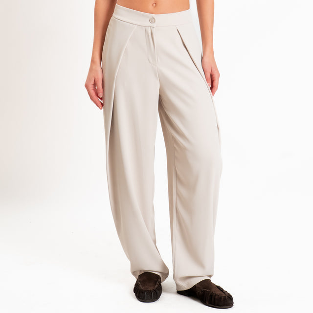 Zeroassoluto-Pantalone balloon con pieghe tessuto fluido - mastice