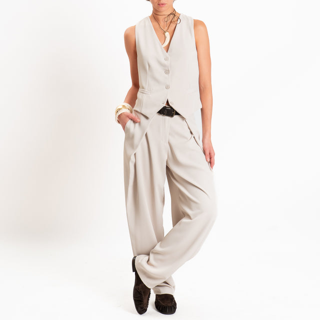 Zeroassoluto-Gilet tessuto fluido - mastice