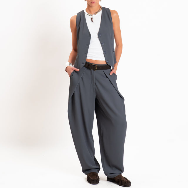 Zeroassoluto-Gilet tessuto fluido - piombo
