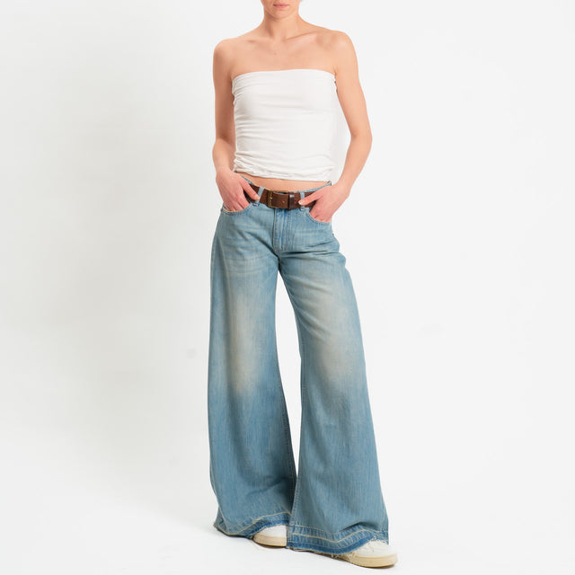 Zeroassoluto-Top a fascia jersey viscosa elasticizzata - burro