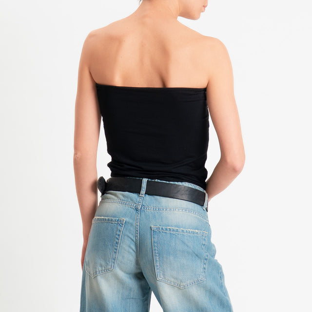 Zeroassoluto-Top a fascia jersey viscosa elasticizzata - nero