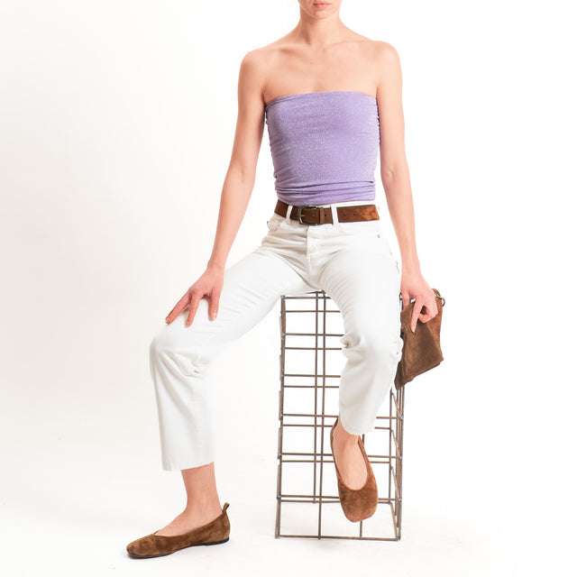 Zeroassoluto-Top a fascia lurex viscosa elasticizzato - glicine