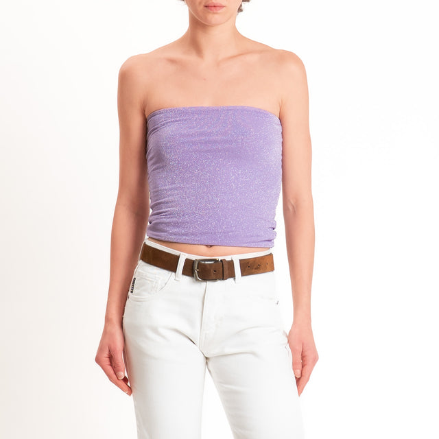 Zeroassoluto-Top a fascia lurex viscosa elasticizzato - glicine