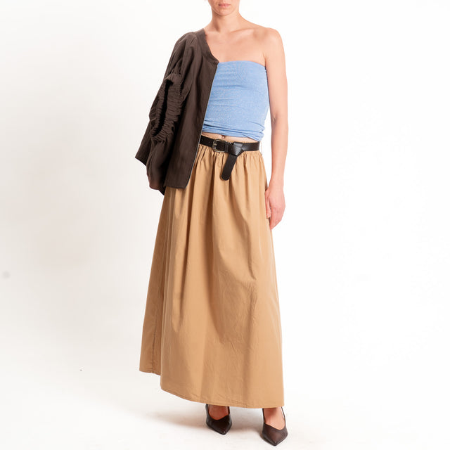 Zeroassoluto-Top a fascia lurex viscosa elasticizzato - jeans