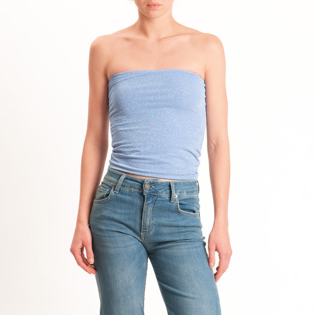 Zeroassoluto-Top a fascia lurex viscosa elasticizzato - jeans