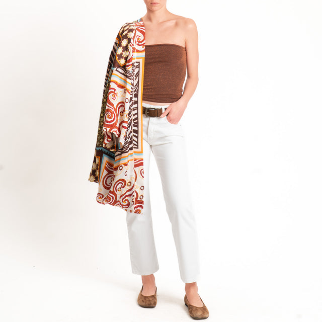 Zeroassoluto-Top a fascia lurex viscosa elasticizzato - rame