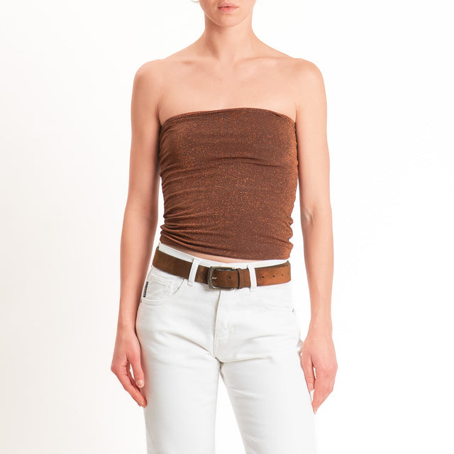 Zeroassoluto-Top a fascia lurex viscosa elasticizzato - rame