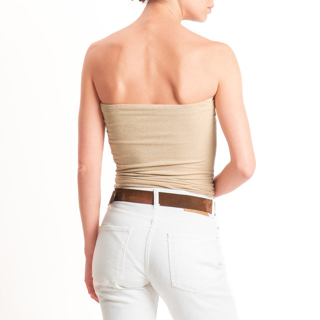 Zeroassoluto-Top a fascia lurex viscosa elasticizzato - oro