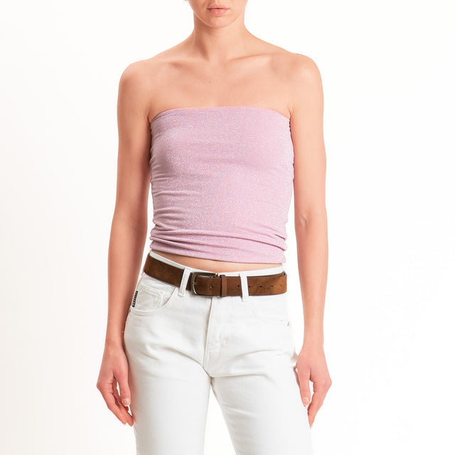 Zeroassoluto-Top a fascia lurex viscosa elasticizzato - pink
