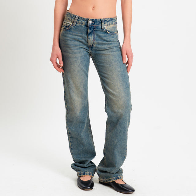 Zeroassoluto-Jeans DARIA straight fit lavaggio al tè - denim