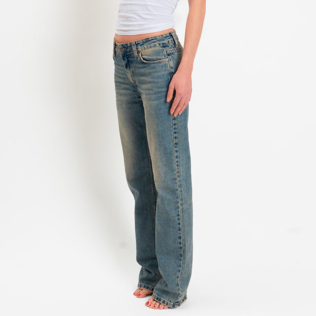 Zeroassoluto-Jeans DARIA straight fit lavaggio al tè - denim