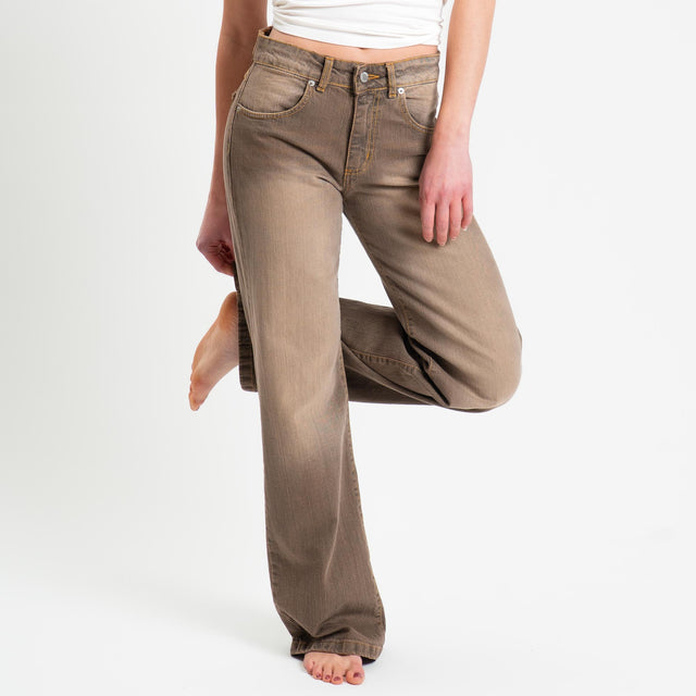 Zeroassoluto-Jeans ENEA straight fit stone washed - moka