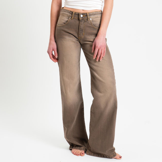 Zeroassoluto-Jeans ENEA straight fit stone washed - moka