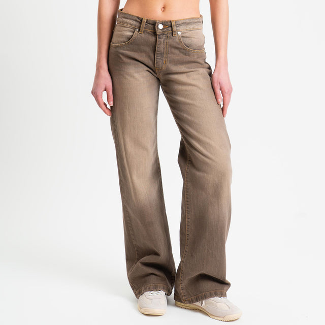 Zeroassoluto-Jeans ENEA straight fit stone washed - moka