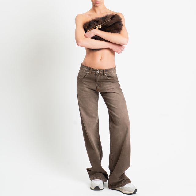 Zeroassoluto-Jeans ENEA straight fit stone washed - moka