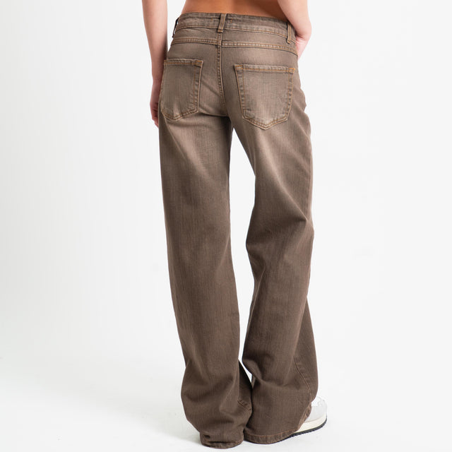 Zeroassoluto-Jeans ENEA straight fit stone washed - moka