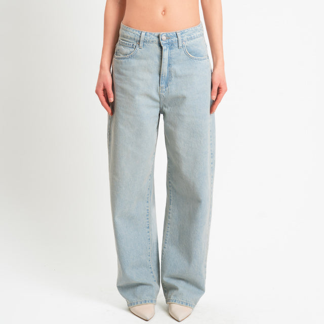 Zeroassoluto-Jeans FEDRA wide leg fit tela leggera - denim chiaro stone washed