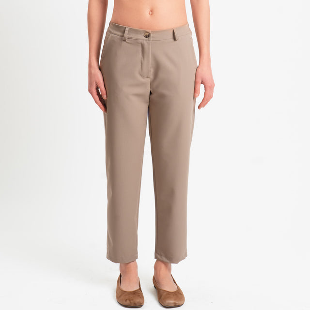 Zeroassoluto-Pantalone GALA straight in poliviscosa comfort- coloniale