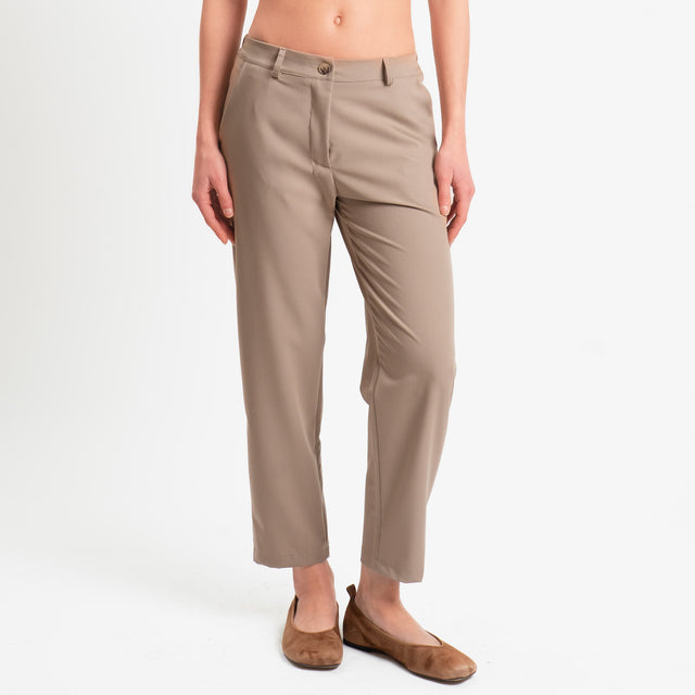 Zeroassoluto-Pantalone GALA straight in poliviscosa comfort- coloniale