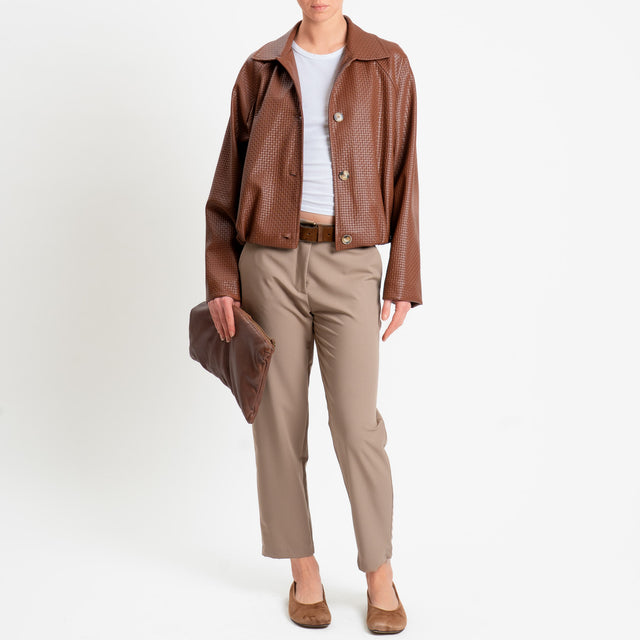 Zeroassoluto-Pantalone GALA straight in poliviscosa comfort- coloniale