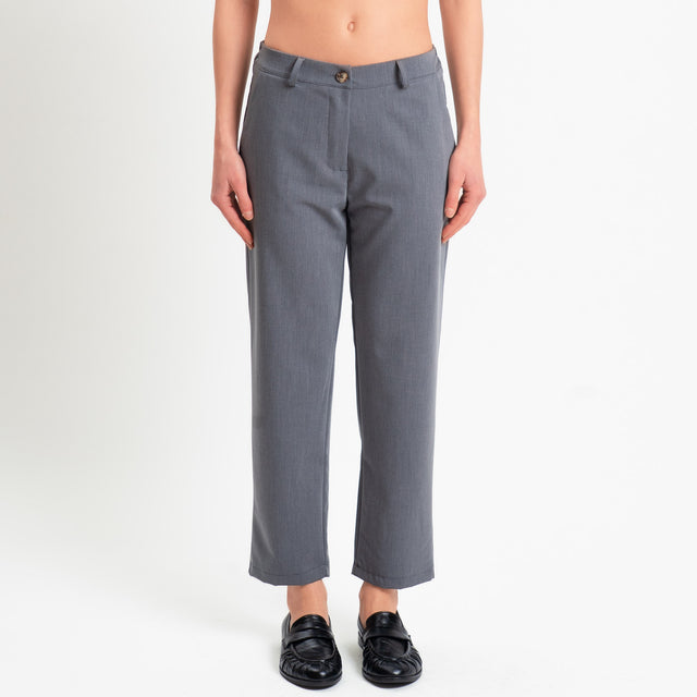 Zeroassoluto-Pantalone GALA straight in poliviscosa comfort - grigio melange