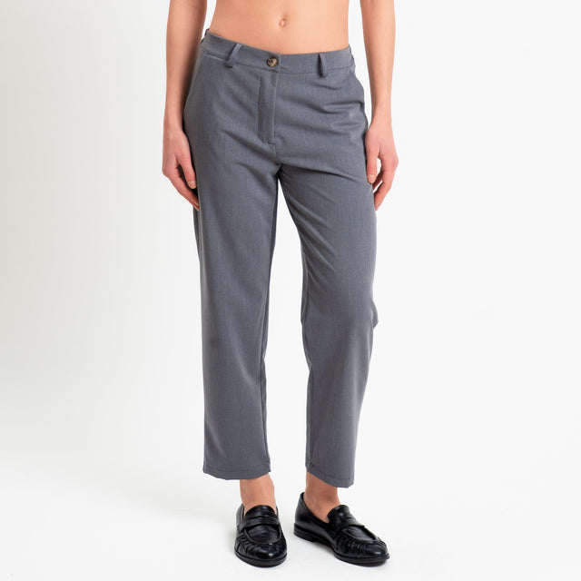 Zeroassoluto-Pantalone GALA straight in poliviscosa comfort - grigio melange