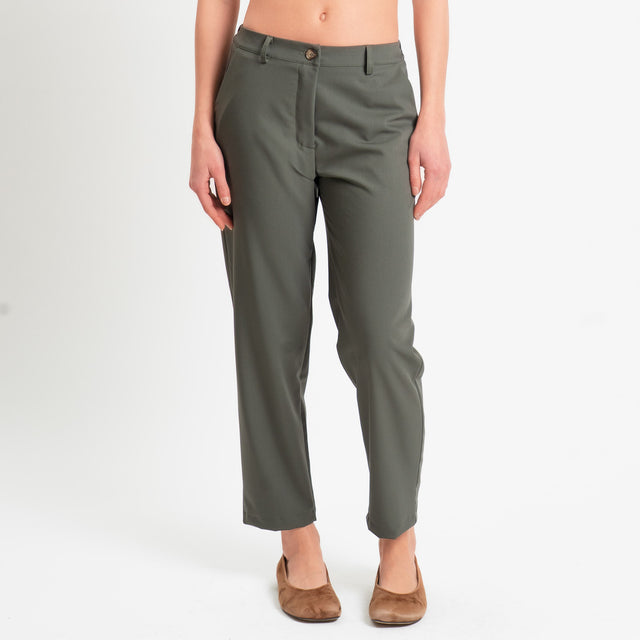 Zeroassoluto-Pantalone GALA straight in poliviscosa comfort - militare