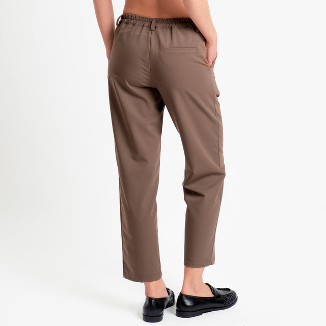 Zeroassoluto-Pantalone GALA straight in poliviscosa comfort - nocciola