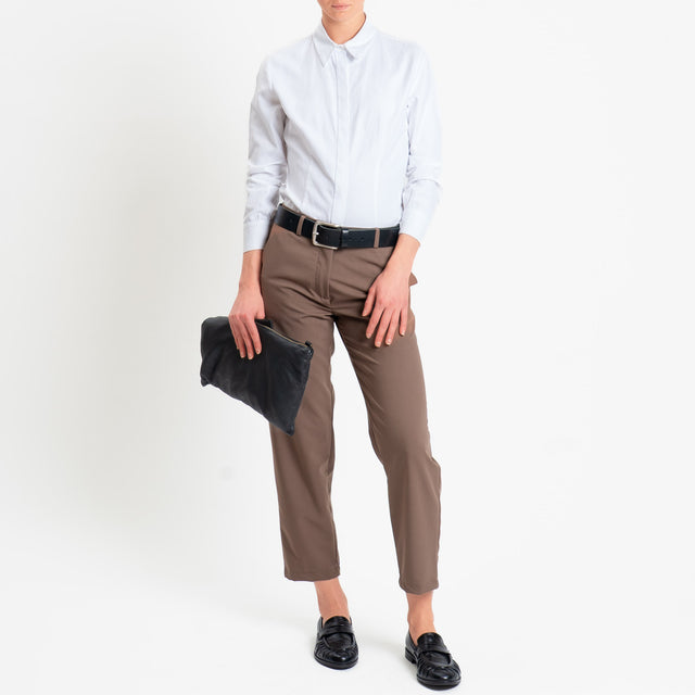 Zeroassoluto-Pantalone GALA straight in poliviscosa comfort - nocciola