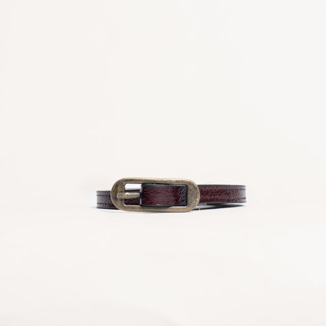 Zeroassoluto-Cintura fina genuine leather high quality - Bordeaux