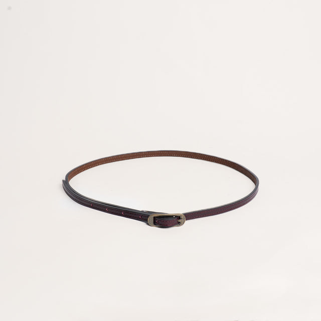 Zeroassoluto-Cintura fina genuine leather high quality - Bordeaux