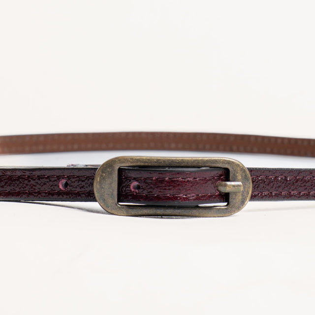 Zeroassoluto-Cintura fina genuine leather high quality - Bordeaux